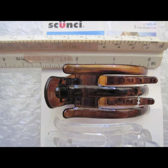 3 Scunci Thick Hair Hidden Hinge Secure Hold Jaw Claw Clips Glossy Frosted Matte - Picture 2 of 16